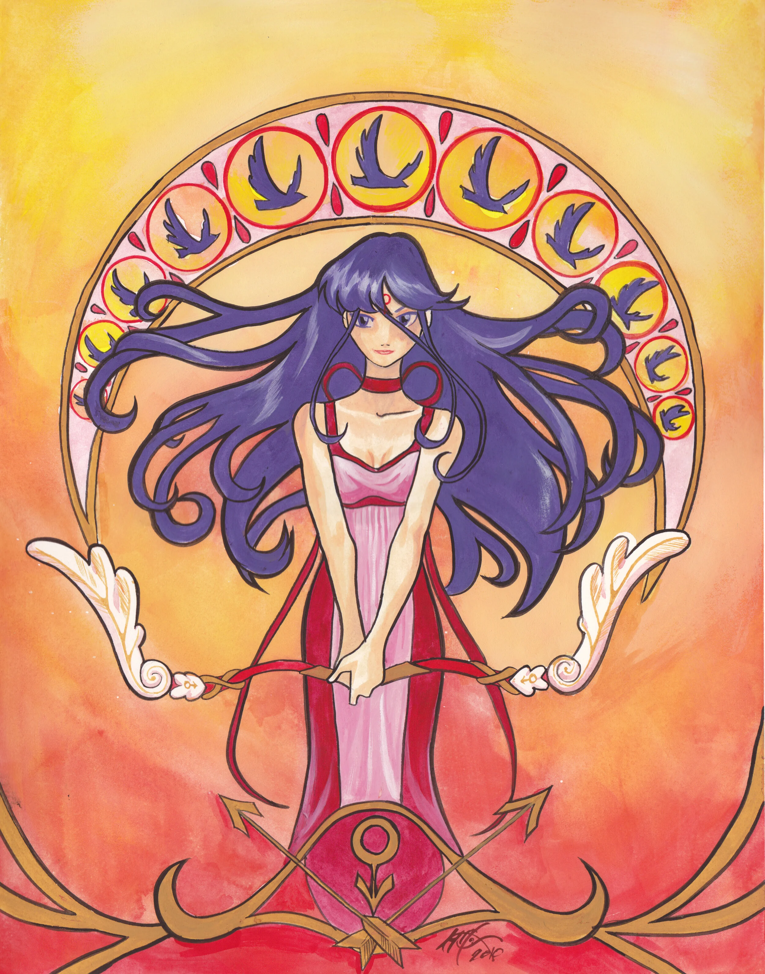 Sailor Nouveau Series - Princess Mars — Art by Minerva Fox